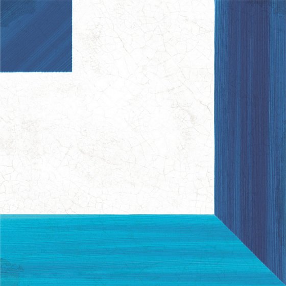 Декоративные элементы Wow Blanc Et Bleu Square Decor 108792, цвет синий, поверхность матовая, квадрат, 185x185