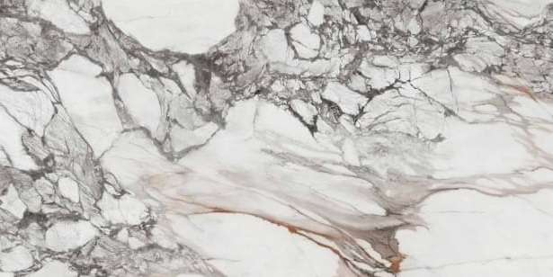 Керамогранит Rak Rain Marble White Lappato, цвет белый коричневый, поверхность лаппатированная, прямоугольник, 600x1200
