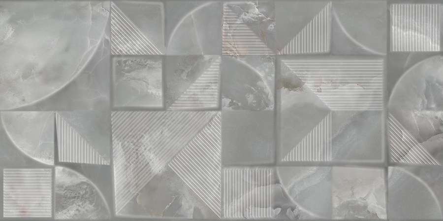 Декоративные элементы Azori Opale Grey Struttura, цвет серый, поверхность глянцевая, прямоугольник, 320x630