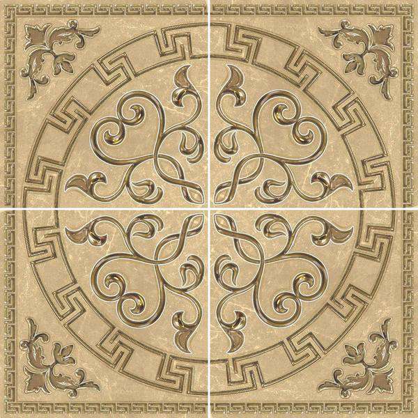 Декоративные элементы Керлайф Eterna Roseton, цвет бежевый, поверхность глянцевая, квадрат, 665x665