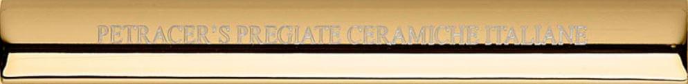 Бордюры Petracers Grand Elegance Gold Sigaro Oro Con Griffe, цвет жёлтый, поверхность глянцевая, прямоугольник, 25x200