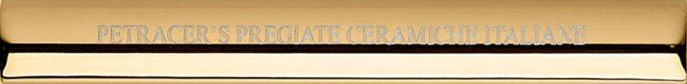 Бордюры Petracers Grand Elegance Gold Sigaro Oro Con Griffe, цвет жёлтый, поверхность глянцевая, прямоугольник, 25x200
