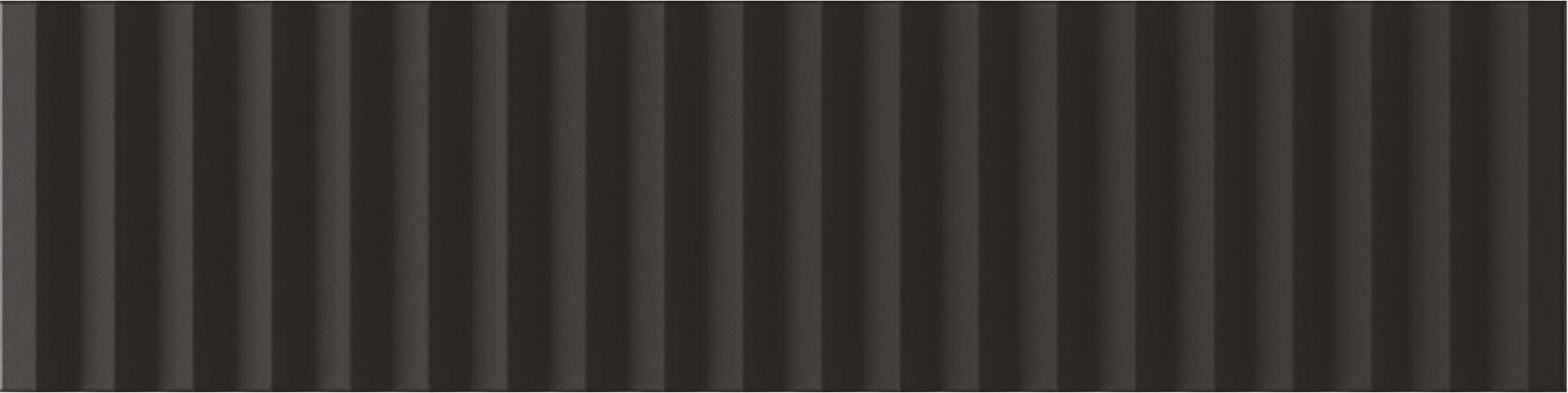 Керамическая плитка Wow Twin Peaks Med Nero 131555, цвет чёрный, поверхность матовая 3d (объёмная), под кирпич, 75x300