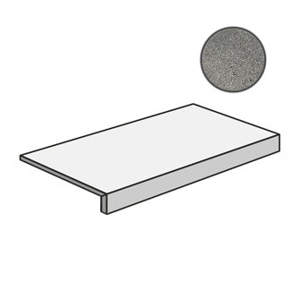 Ступени ABK Blend Concrete Gradone Grey PF60006950, цвет серый, поверхность матовая, прямоугольник с капиносом, 320x1200