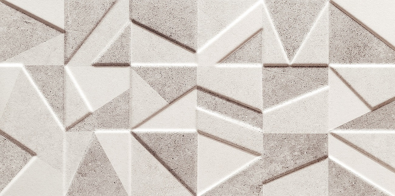 Декоративные элементы Tubadzin Bellante Grey Geo STR, цвет серый, поверхность матовая, прямоугольник, 298x598