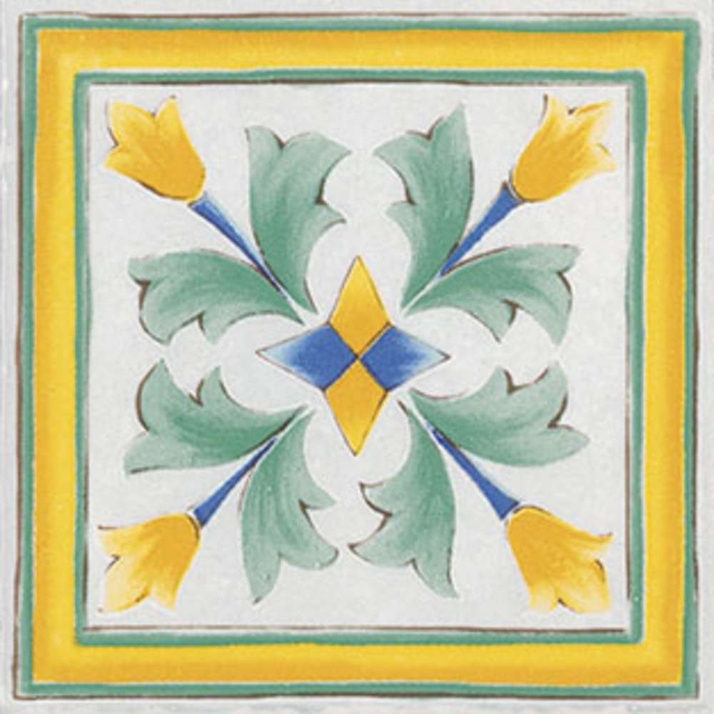Декоративные элементы Savoia Riggiole Napoletane Santa Chiara SAF3577, цвет разноцветный, поверхность матовая, квадрат, 110x110