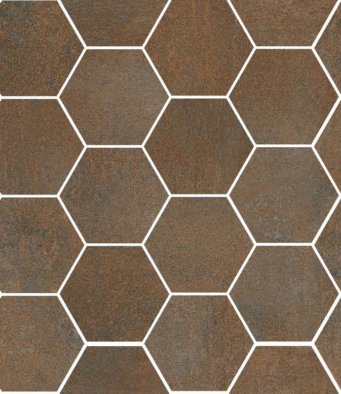 Мозаика Sant Agostino Oxidart Hexagon Copper CSAHOXCO26, цвет коричневый, поверхность матовая, шестиугольник, 270x325