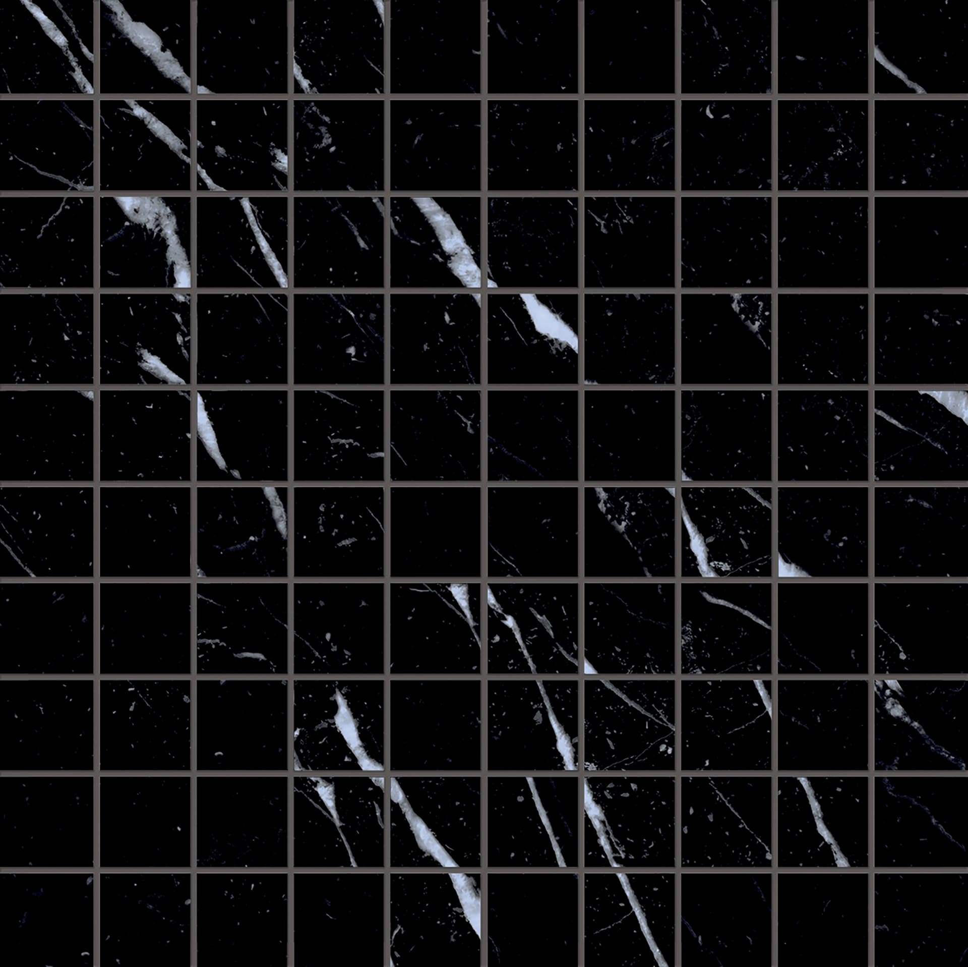 Мозаика Emilceramica (Acif) Tele Di Marmo Selection Mosaico 3X3 Nero Marquinia Lapp EK4Y, цвет чёрный, поверхность лаппатированная, квадрат, 300x300