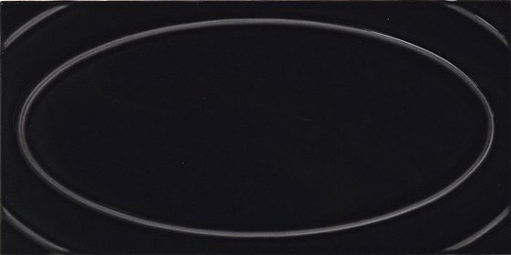 Керамическая плитка Grazia Formae Oval Ebony OVA2, цвет чёрный, поверхность глянцевая, прямоугольник, 130x260