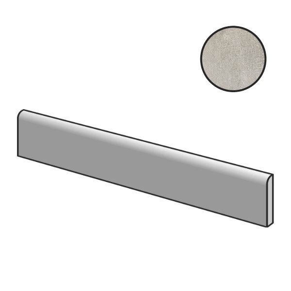 Бордюры Piemme Concrete Batt Warm Grey Nat 01003, цвет серый, поверхность матовая, прямоугольник, 80x450