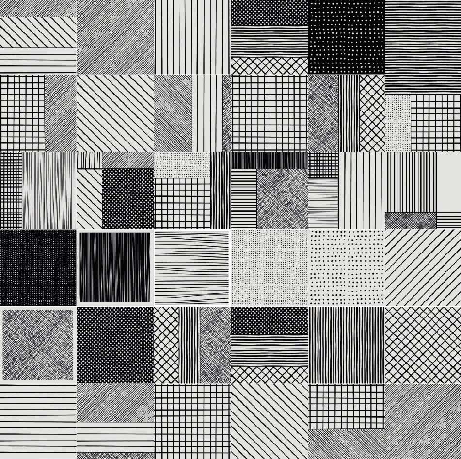 Декоративные элементы Savoia Colors Textile B/N S19130DET, цвет чёрно-белый, поверхность матовая, квадрат, 216x216
