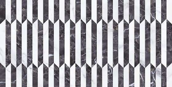 Декоративные элементы Gaya Fores Statuario Deco Abadia Nero, цвет чёрно-белый, поверхность глянцевая, прямоугольник, 340x670