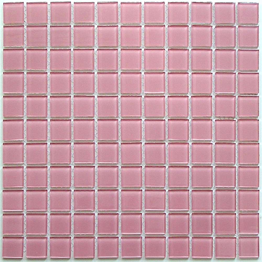 Мозаика Bonaparte Bonaparte Pink Glass, цвет розовый, поверхность глянцевая, квадрат, 300x300