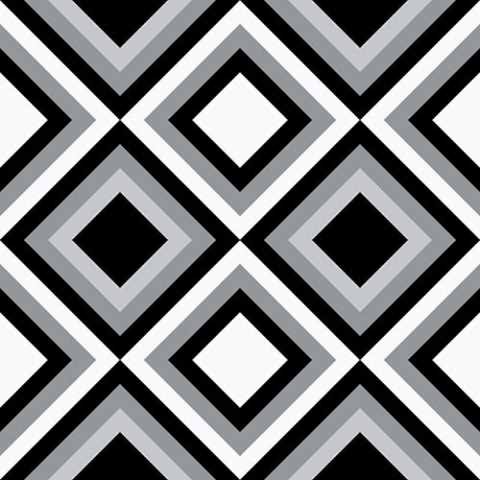 Декоративные элементы Vallelunga Colibri Nero Dec D2 6000283, цвет чёрно-белый, поверхность матовая, квадрат, 125x125
