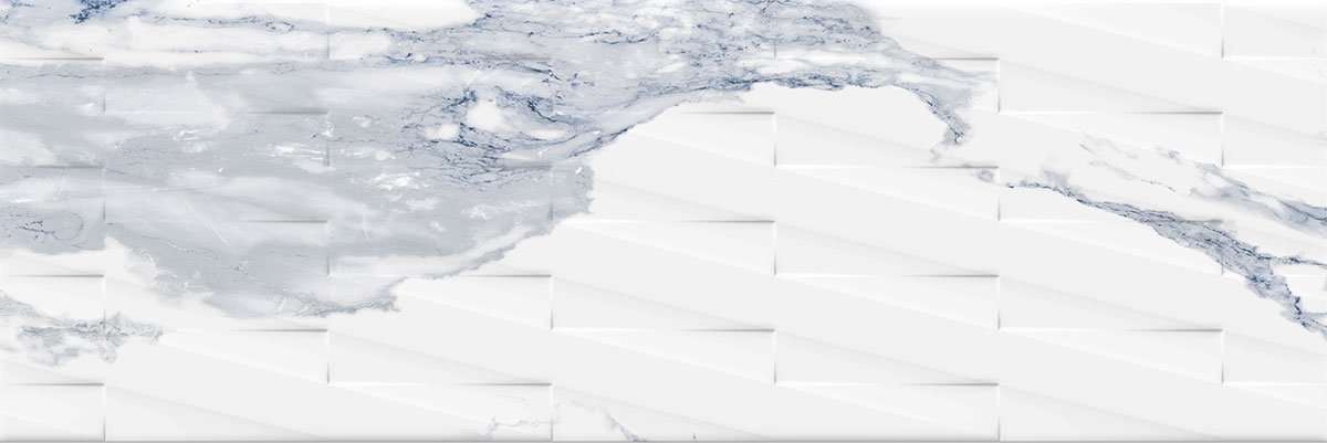 Керамическая плитка Geotiles Valeria Rlv Blue, цвет белый голубой, поверхность глянцевая, прямоугольник, 333x1000