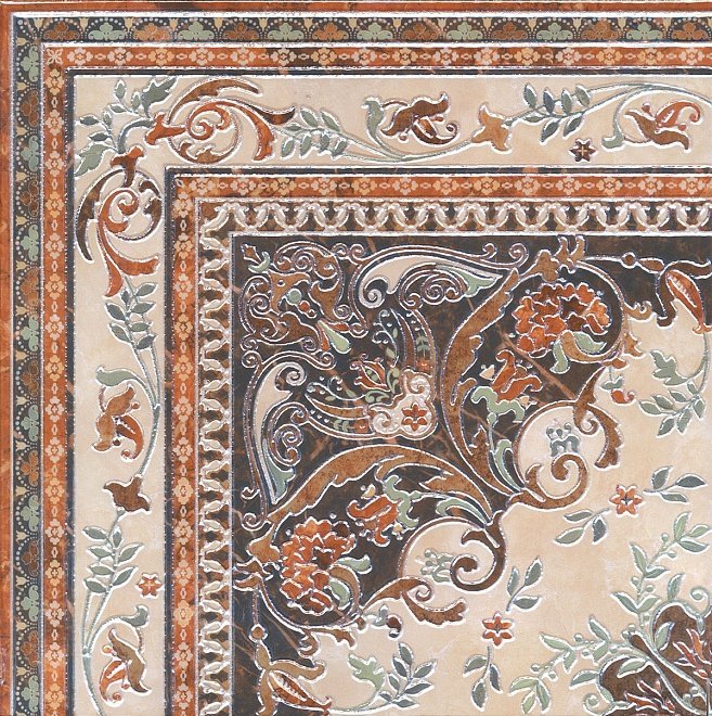 Декоративные элементы Kerama Marazzi Декор Мраморный дворец ковёр угол HGD\A174\SG1550L, цвет разноцветный, поверхность лаппатированная, квадрат, 402x402