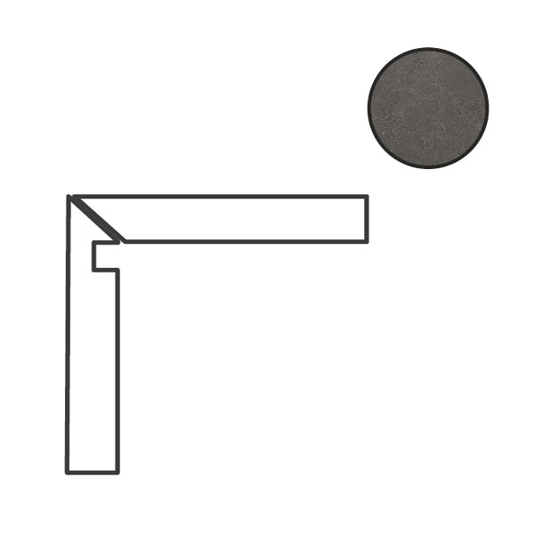 Спецэлементы Cerdomus Concrete Art Battiscala Sx Antracite Matt 97598, цвет коричневый, поверхность матовая, прямоугольник, 48x1200