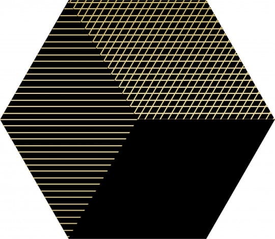 Керамогранит Dune Shapes Hexaline Mix Black 188003, цвет чёрный, поверхность матовая, шестиугольник, 215x250