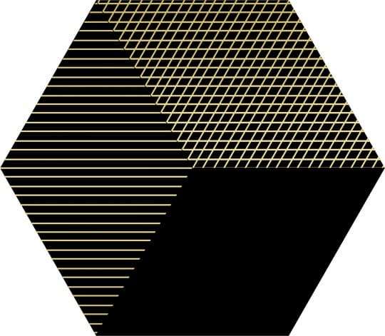 Керамогранит Dune Shapes Hexaline Mix Black 188003, цвет чёрный, поверхность матовая, шестиугольник, 215x250
