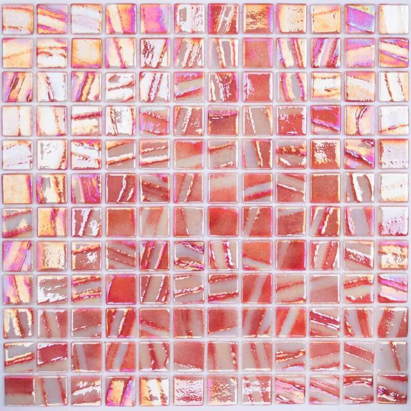 Мозаика Vidrepur Titanium № 223, цвет розовый, поверхность глянцевая, квадрат, 317x317