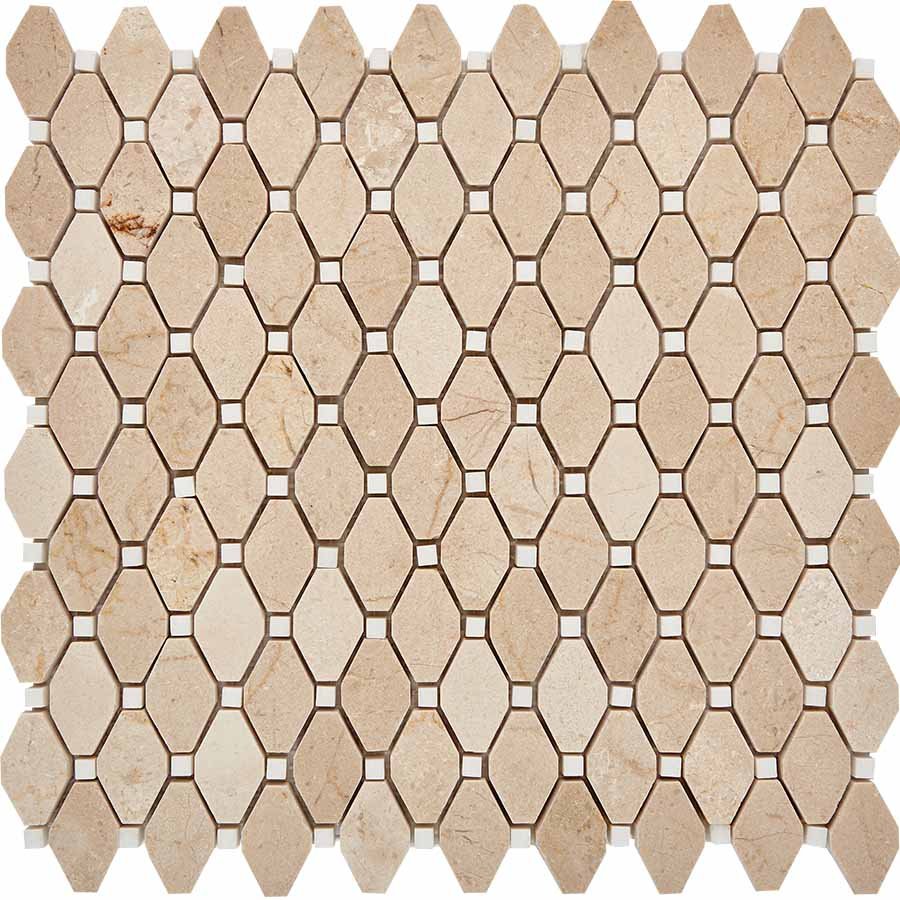 Мозаика Pixel Mosaic PIX285 Мрамор (39x24 мм), цвет бежевый, поверхность глянцевая, прямоугольник, 305x342