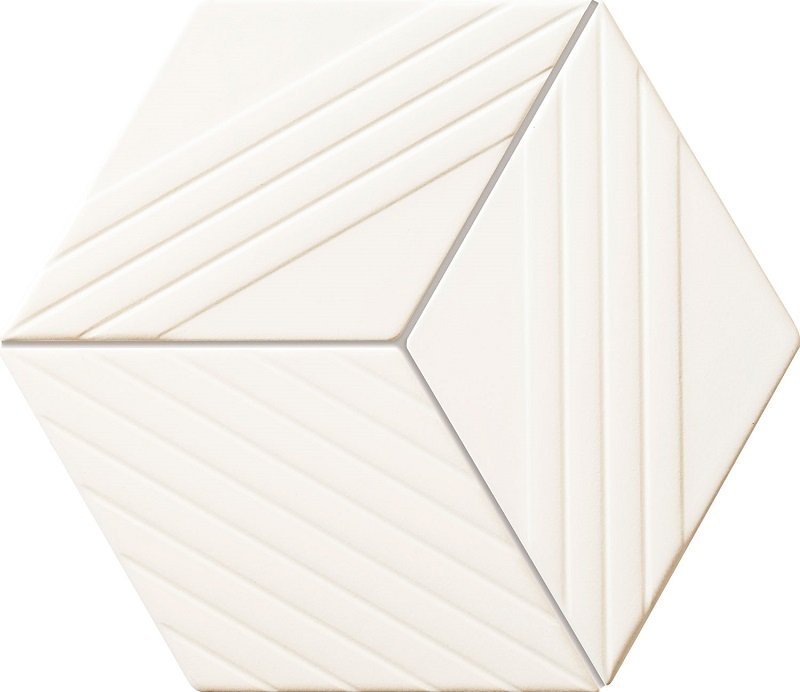 Мозаика Tubadzin Ms-Colour White, цвет белый, поверхность сатинированная, шестиугольник, 198x226