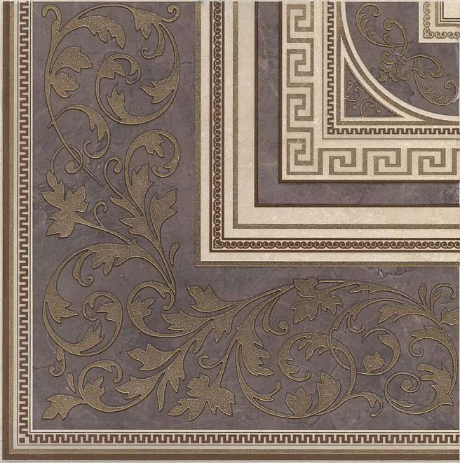 Декоративные элементы Kerama Marazzi Декор Орсэ ковер угол лаппатированный HGD\A111\SG1596L, цвет коричневый, поверхность лаппатированная, квадрат, 402x402