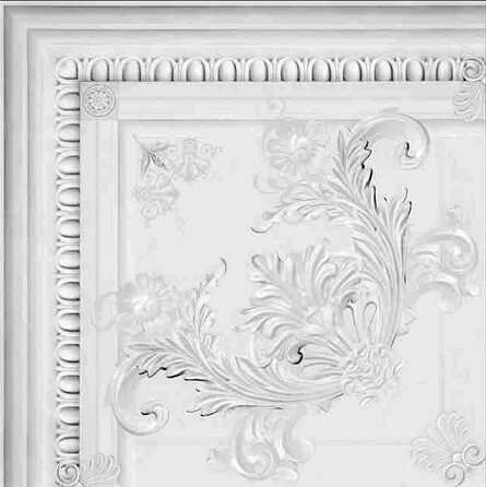 Декоративные элементы Kerasol Napoles Esquina Belvedere, цвет белый, поверхность полированная, квадрат, 425x425