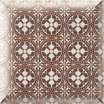 Керамическая плитка Mainzu Metal White Decor, цвет коричневый, поверхность глянцевая, квадрат, 150x150