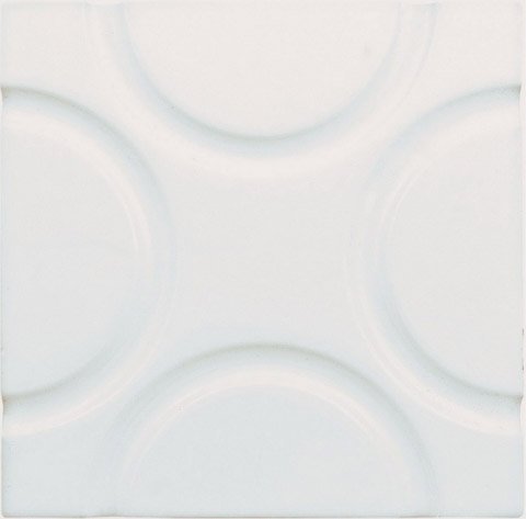Декоративные элементы Adex ADNE4128 Relieve Geo Blanco Z, цвет белый, поверхность глянцевая, квадрат, 150x150
