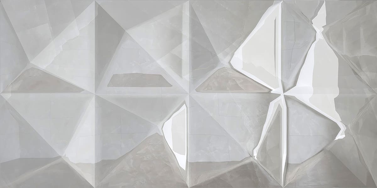 Керамическая плитка Axima Нормандия Cветлая Рельеф, цвет серый, поверхность глянцевая рельефная, прямоугольник, 300x600
