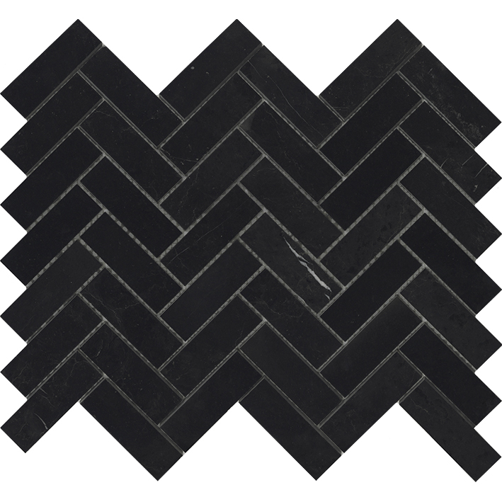 Мозаика L'Antic Colonial Lines Cambric Negro Marquina Pulido L241717701, цвет чёрный, поверхность полированная, прямоугольник, 265x325