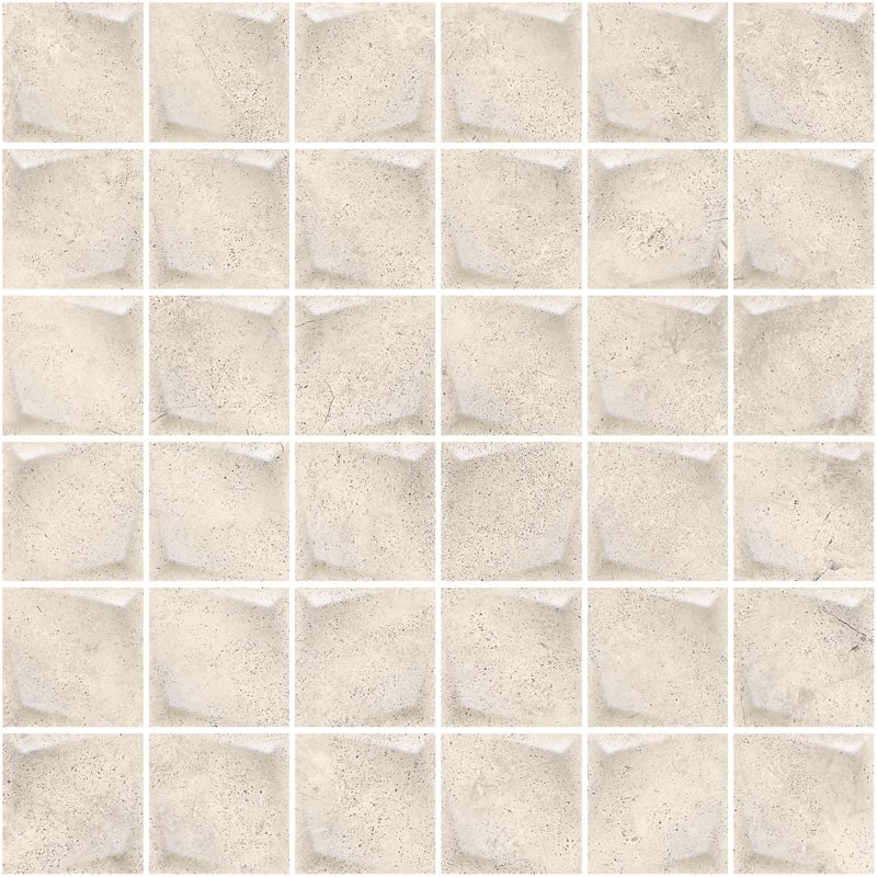 Мозаика Paradyz Dream Grey Mozaika Prasowana, цвет белый, поверхность матовая структурированная, квадрат, 298x298