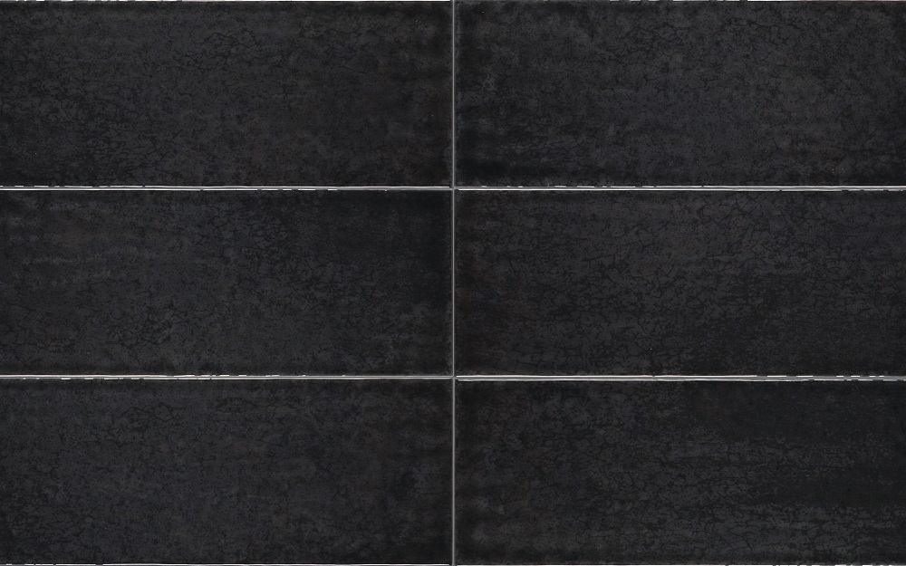 Керамическая плитка Iris Maiolica Nero 754987, цвет чёрный, поверхность глянцевая, прямоугольник, 100x300