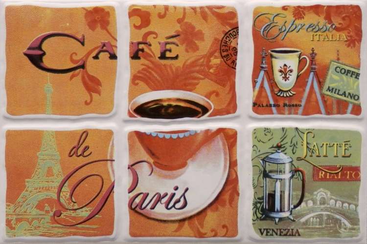Декоративные элементы Piastrella Микс Бежевый Кафе Париж, цвет разноцветный, поверхность матовая, прямоугольник, 200x300