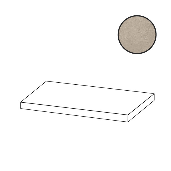 Ступени Cerdomus Concrete Art Elemento L Angolo Dx Beige Safe 98171, цвет бежевый, поверхность сатинированная, прямоугольник, 200x1000