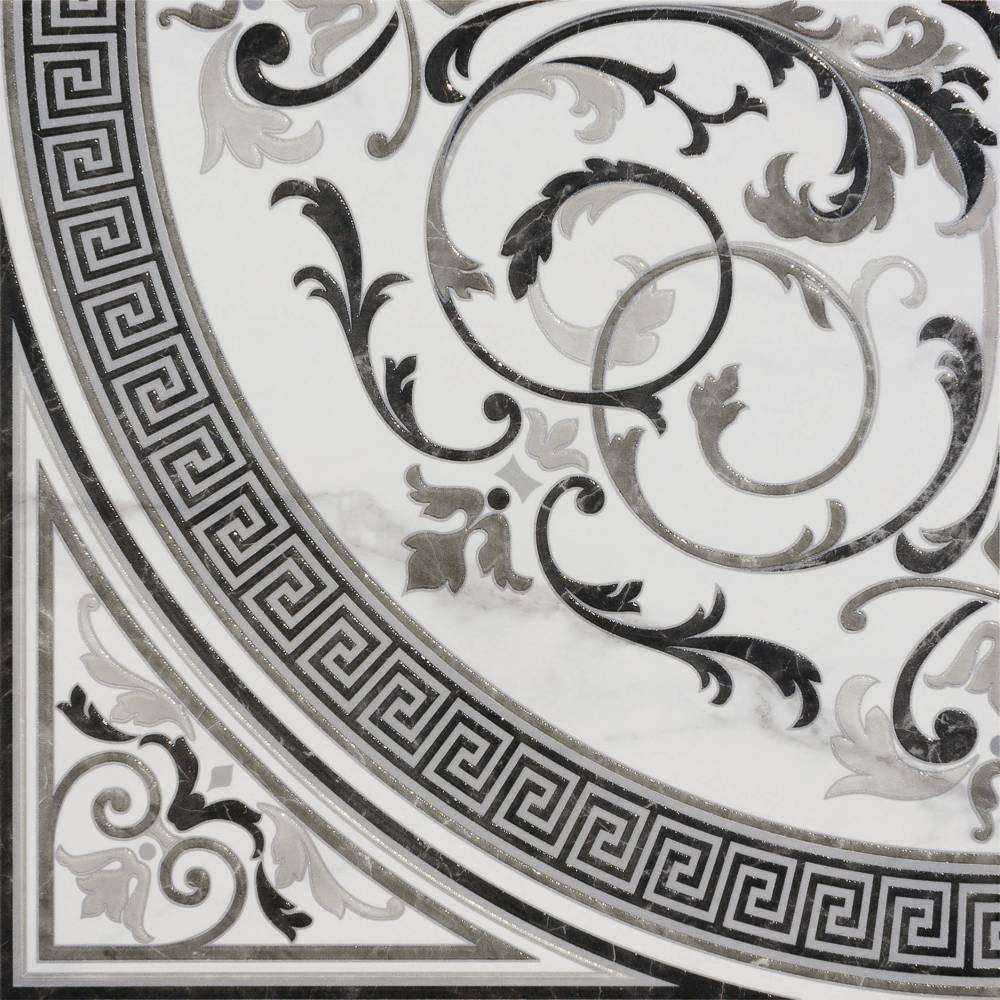 Панно Ricchetti Marble Boutique Rosone Freddo Lux Ret, цвет серый, поверхность глянцевая, квадрат, 1190x1190