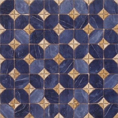 Керамическая плитка Vives Iliada-PR Azul, цвет синий, поверхность полированная, квадрат, 435x435