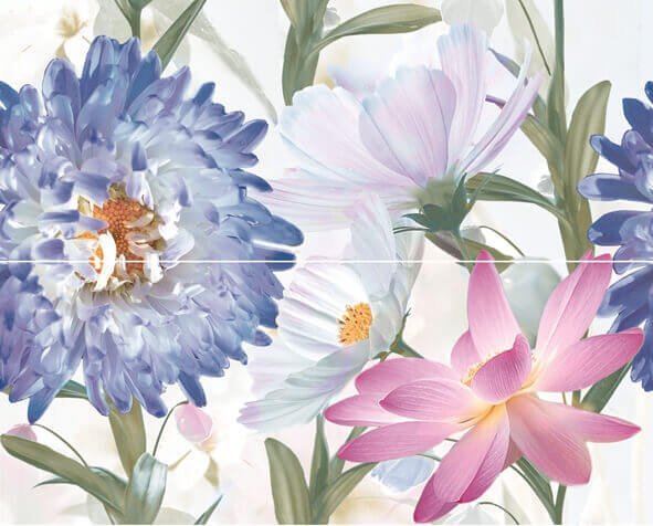 Панно Europa Ceramica Fantasy Jardin Decor A/B, цвет разноцветный, поверхность глянцевая, прямоугольник, 400x500