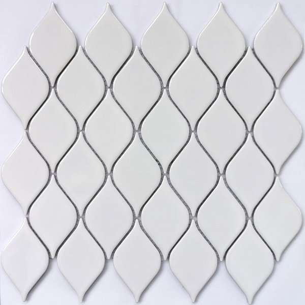 Мозаика Bonaparte Melany White Glossy, цвет белый, поверхность глянцевая, прямоугольник, 264x280