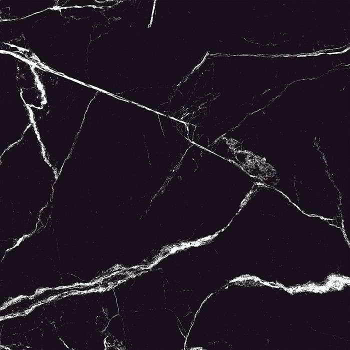 Керамогранит  Nero Marquina, цвет чёрно-белый, поверхность полированная, квадрат, 600x600