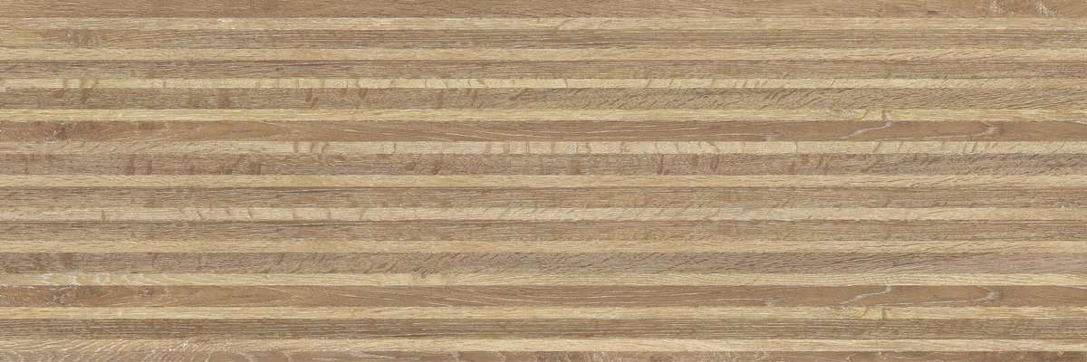 Керамическая плитка Meissen Japandi коричневый рельеф A16488, цвет коричневый, поверхность матовая, прямоугольник, 250x750
