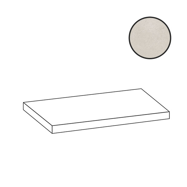 Ступени Cerdomus Concrete Art Angolo Sx Gradino Costa Retta Bianco Matt 98152, цвет белый, поверхность матовая, прямоугольник, 330x1200