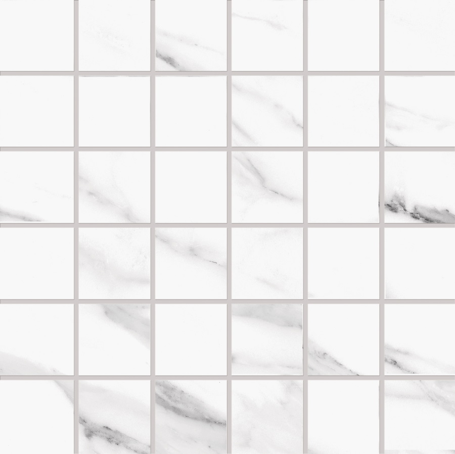 Мозаика Emilceramica (Acif) Tele Di Marmo Mosaico 5X5 Statuario Michelangelo Nat EDRK, цвет белый серый, поверхность матовая, квадрат, 300x300
