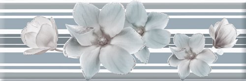 Декоративные элементы Estile Decor Steel Flower B, цвет серый, поверхность матовая, прямоугольник, 150x450