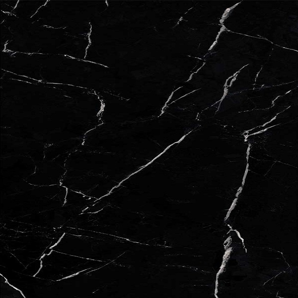 Керамогранит Gravita Nero Marquina, цвет чёрный, поверхность полированная, квадрат, 600x600