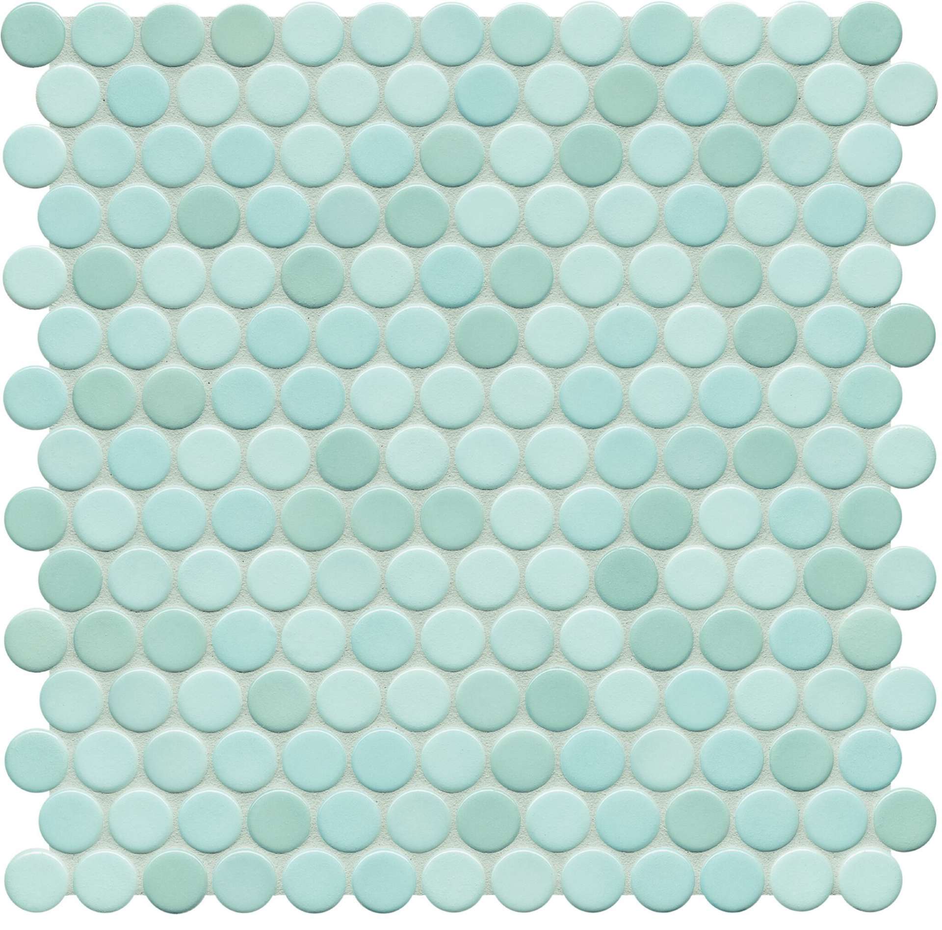 Мозаика Jasba Loop Aquablau Hell 40027H-44, цвет голубой, поверхность глянцевая, круг и овал, 312x316
