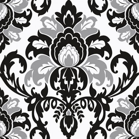 Декоративные элементы Vallelunga Colibri Nero Dec B4 6000271, цвет чёрно-белый, поверхность матовая, квадрат, 125x125