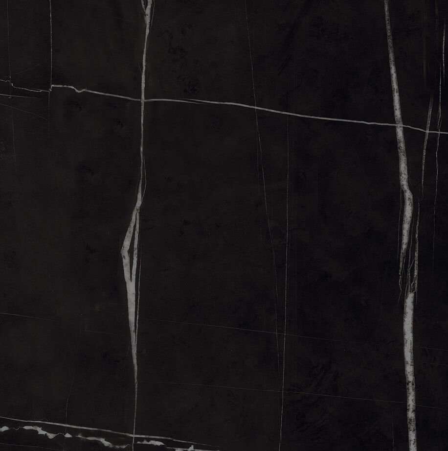 Керамогранит Fondovalle Infinito Sahara Noir Glossy, цвет чёрный, поверхность матовая, квадрат, 1200x1200