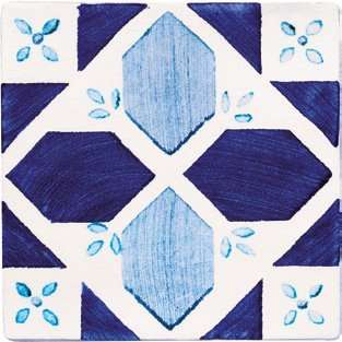 Декоративные элементы Cevica Dec. Castellon Azul, цвет синий, поверхность глянцевая, квадрат, 130x130
